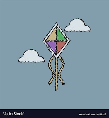 Flat shading style icon kids toy kite vector image
