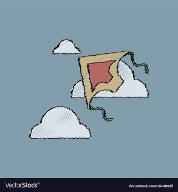 Flat shading style icon kids toy kite vector image