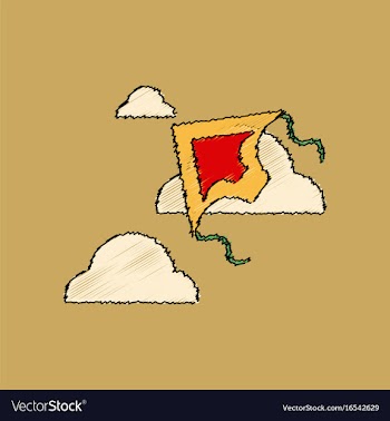 Flat shading style icon kids toy kite vector image