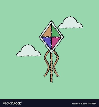 Flat shading style icon kids toy kite vector image