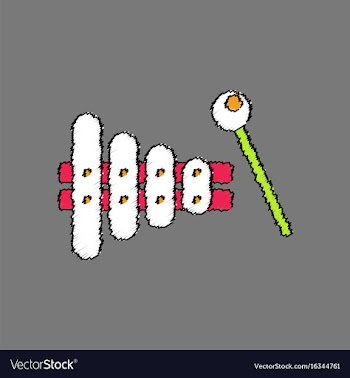 Flat shading style icon kids toy xylophone vector image
