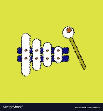 Flat shading style icon kids toy xylophone vector image