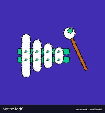 Flat shading style icon kids toy xylophone vector image
