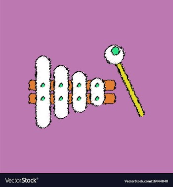 Flat shading style icon kids toy xylophone vector image