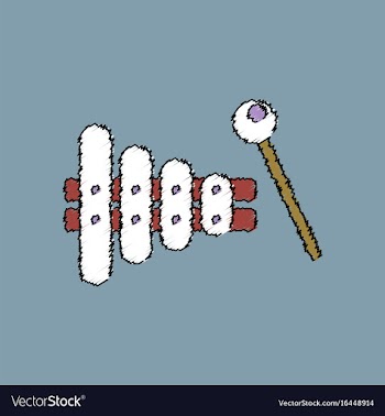 Flat shading style icon kids toy xylophone vector image