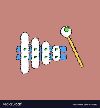 Flat shading style icon kids toy xylophone vector image