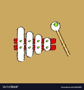 Flat shading style icon kids toy xylophone vector image