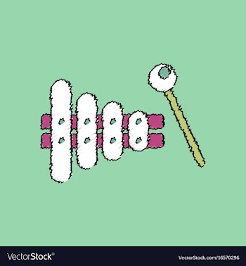 Flat shading style icon kids toy xylophone vector image