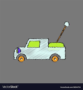 Flat shading style icon kids truck vector image