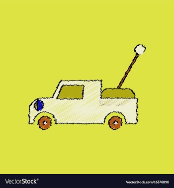 Flat shading style icon kids truck vector image