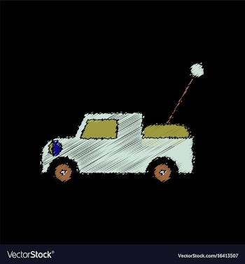 Flat shading style icon kids truck vector image