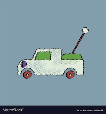 Flat shading style icon kids truck vector image