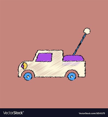 Flat shading style icon kids truck vector image