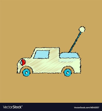 Flat shading style icon kids truck vector image