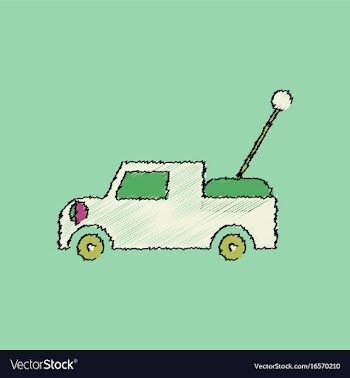 Flat shading style icon kids truck vector image