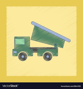 Flat shading style icon Kids truck vector image