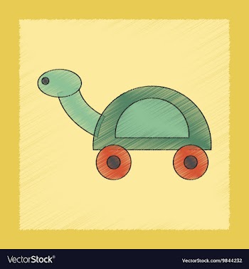 Flat shading style icon Kids turtle vector image