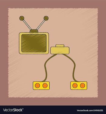 Flat shading style icon kids tv game console vector image