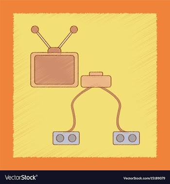 Flat shading style icon kids tv game console vector image