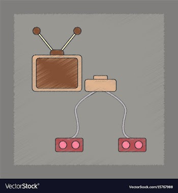 Flat shading style icon kids tv game console vector image