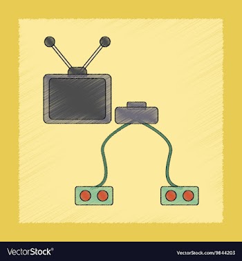 Flat shading style icon Kids TV game console vector image