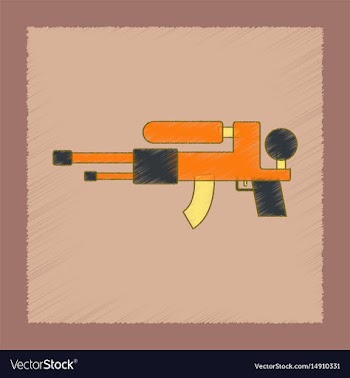 Flat shading style icon kids water gun vector image