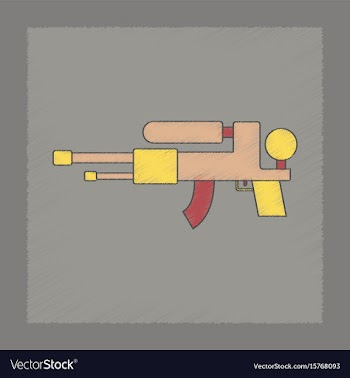Flat shading style icon kids water gun vector image