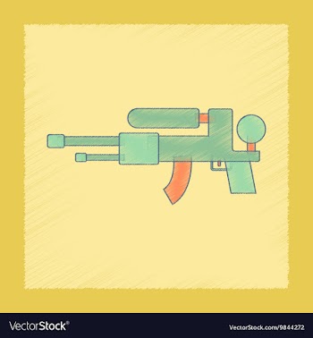 Flat shading style icon Kids water gun vector image