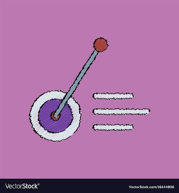 Flat shading style icon kids wheel and stick vector image
