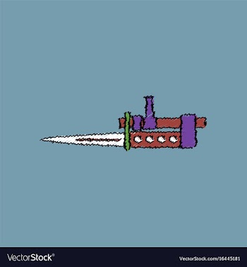 Flat shading style icon knife bayonet on rifle vector image