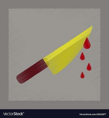 Flat shading style icon knife blood vector image