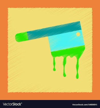 Flat shading style icon knife blood vector image