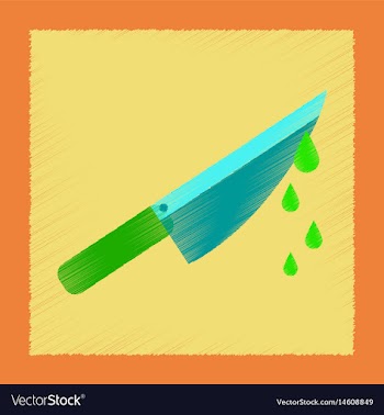 Flat shading style icon knife blood vector image