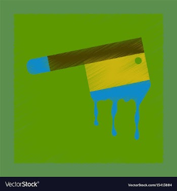 Flat shading style icon knife blood vector image