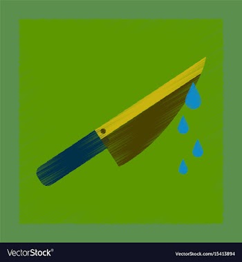 Flat shading style icon knife blood vector image