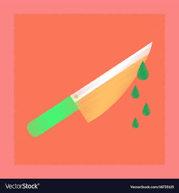 Flat shading style icon knife blood vector image