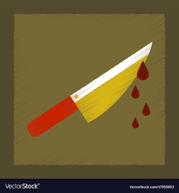 Flat shading style icon knife blood vector image