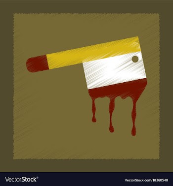 Flat shading style icon knife blood vector image