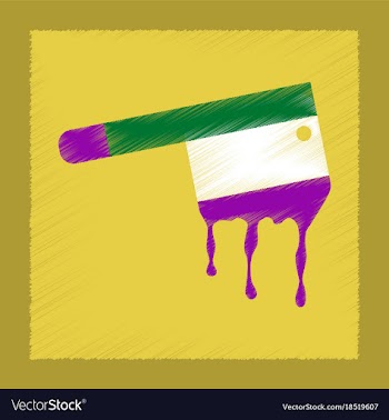 Flat shading style icon knife blood vector image