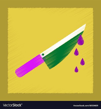 Flat shading style icon knife blood vector image