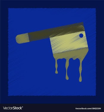 Flat shading style icon knife blood vector image