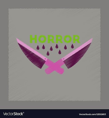 Flat shading style icon knives horror vector image