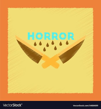 Flat shading style icon knives horror vector image