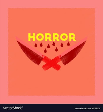 Flat shading style icon knives horror vector image
