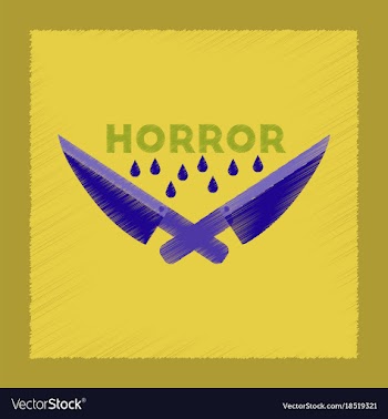 Flat shading style icon knives horror vector image