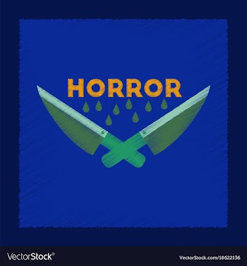 Flat shading style icon knives horror vector image