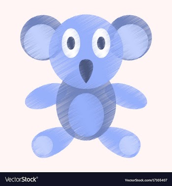 Flat shading style icon koala toy vector image