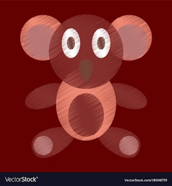 Flat shading style icon koala toy vector image