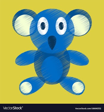 Flat shading style icon koala toy vector image