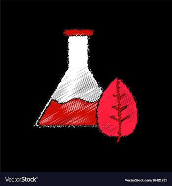 Flat shading style icon lab flask with leaf vector image